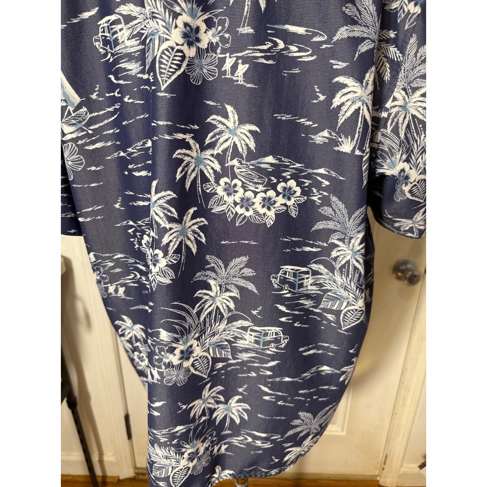 Tommy Bahama The Coconut Point Mens XL Navy Blue Tropical Palm Tree Camp Shirt - Picture 5 of 10
